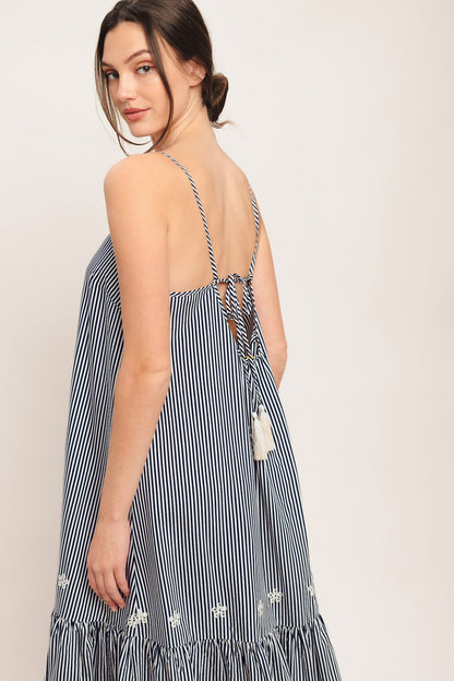 Stripe Cove Woven Midi Dress