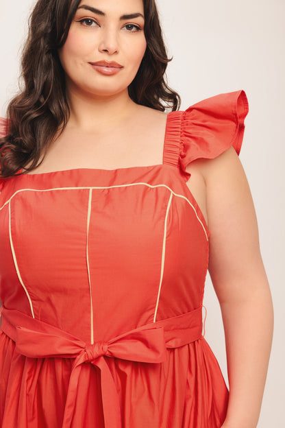 Sunset Romance Woven Midi Dress