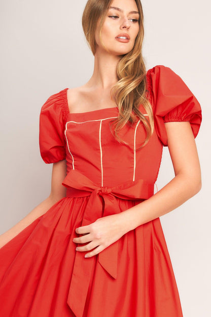 Sunset Romance Woven Midi Dress