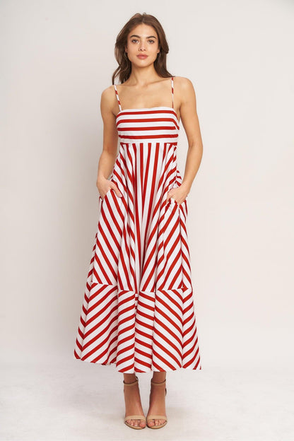 Sunny Day Stripe Woven Ankle Dress