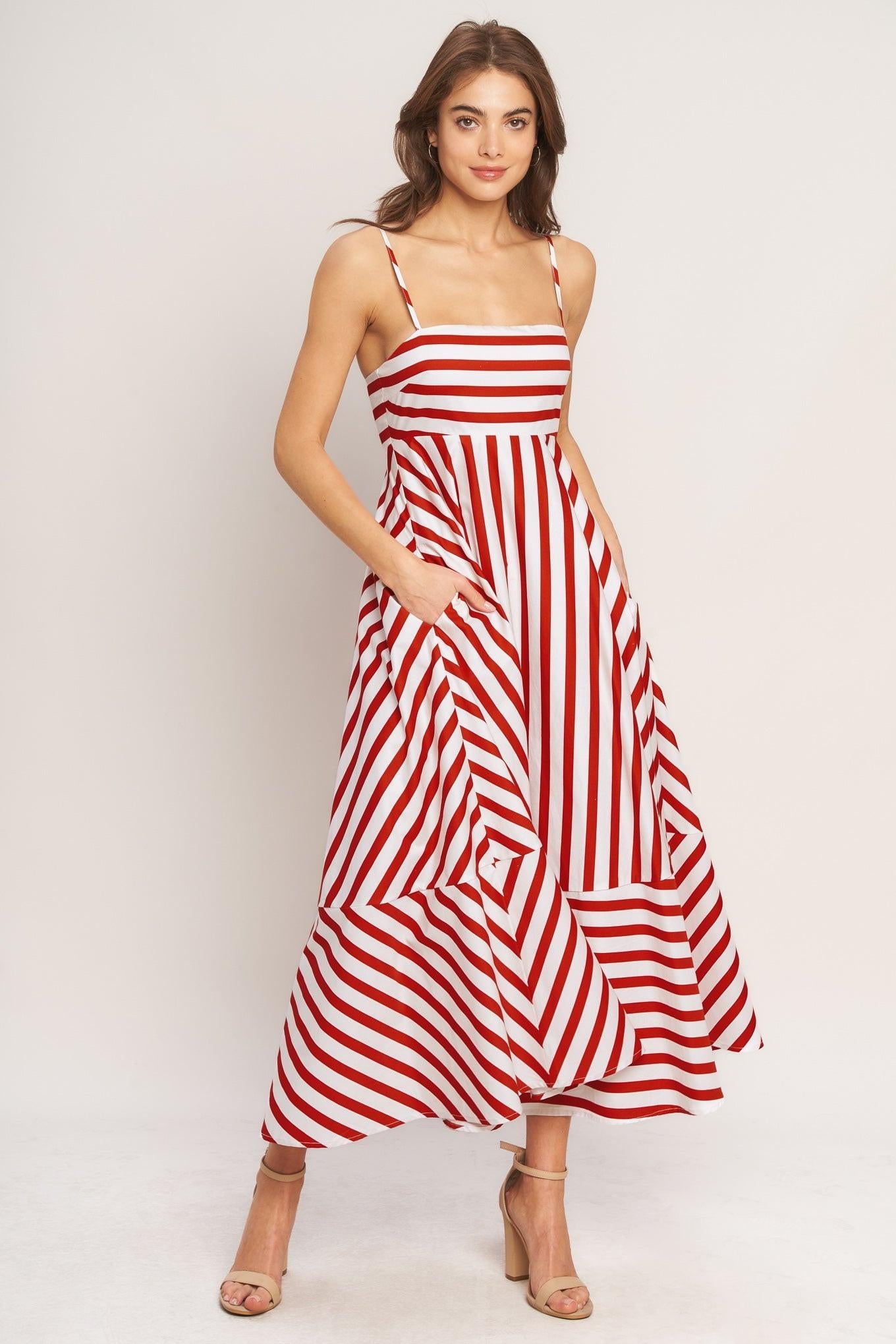 Sunny Day Stripe Woven Ankle Dress