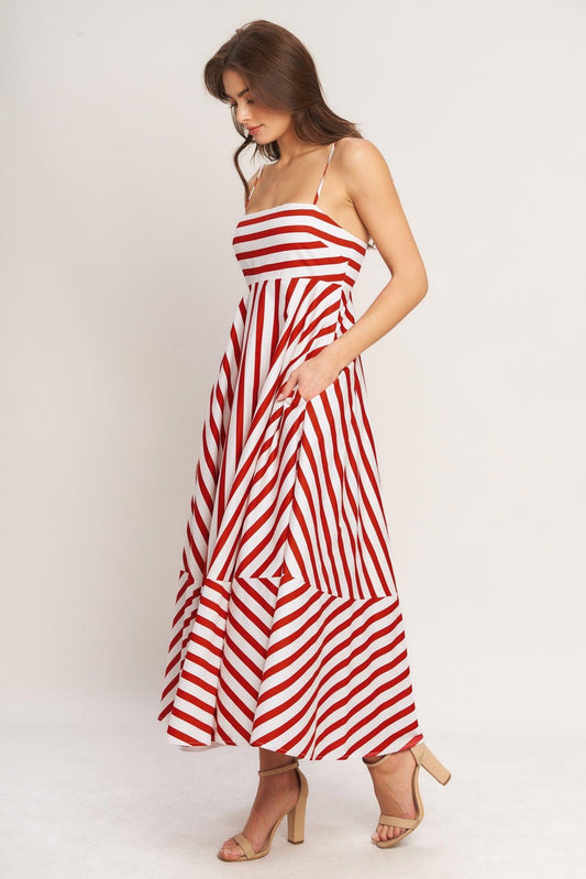 Sunny Day Stripe Woven Ankle Dress