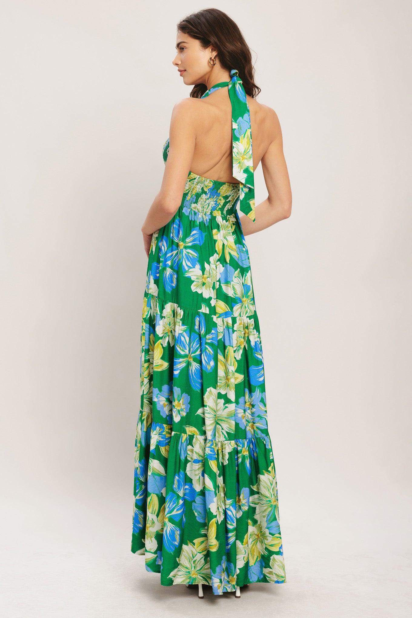 Palm Shore Bloom Woven Maxi Dress