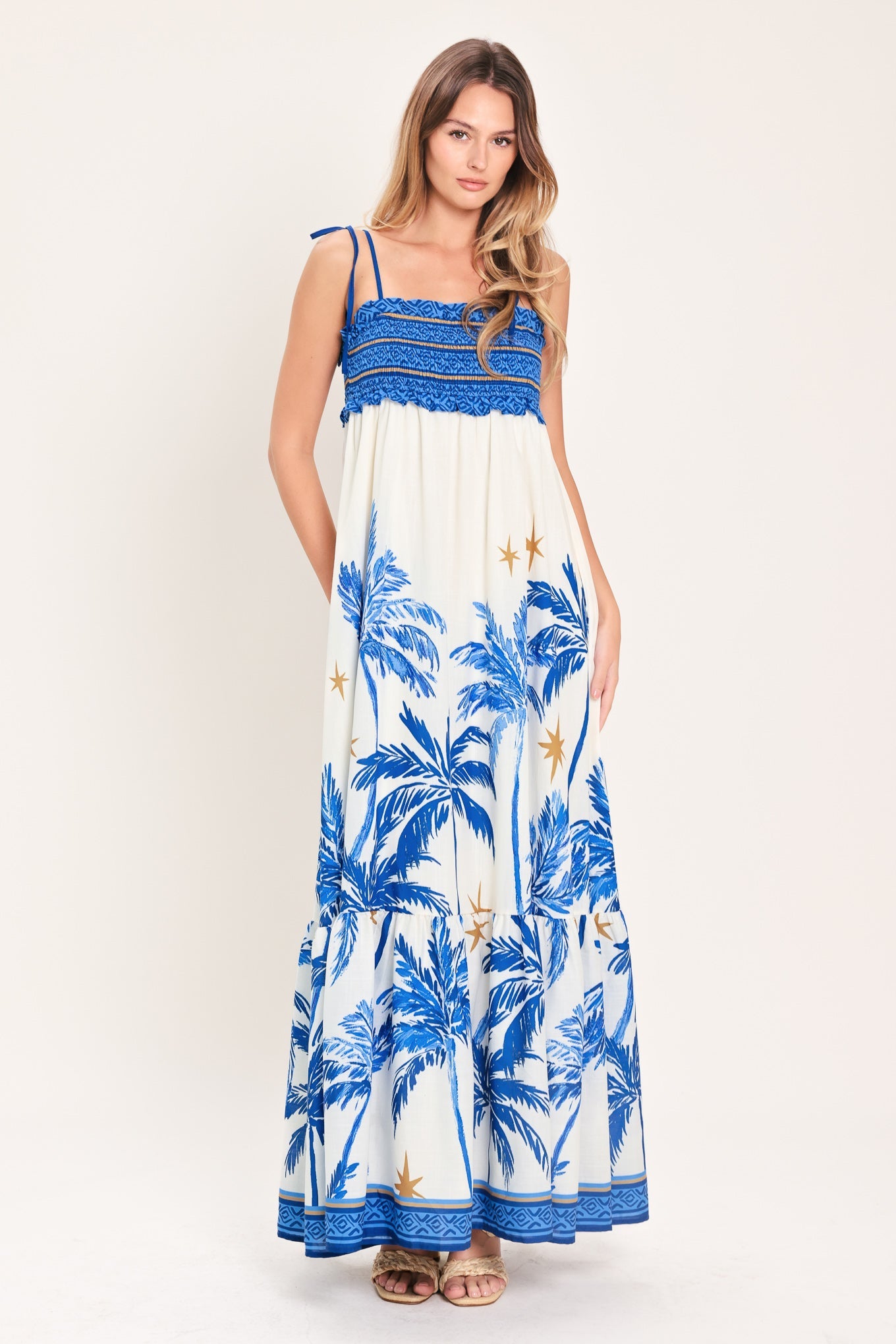 Palm Escape Woven Maxi Dress