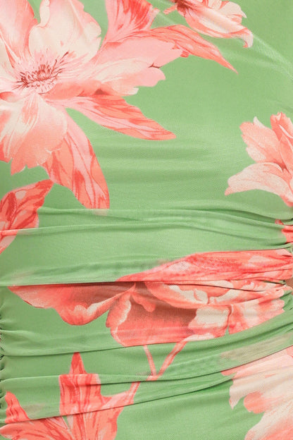 Paradise Glow Power Mesh Midi Dress