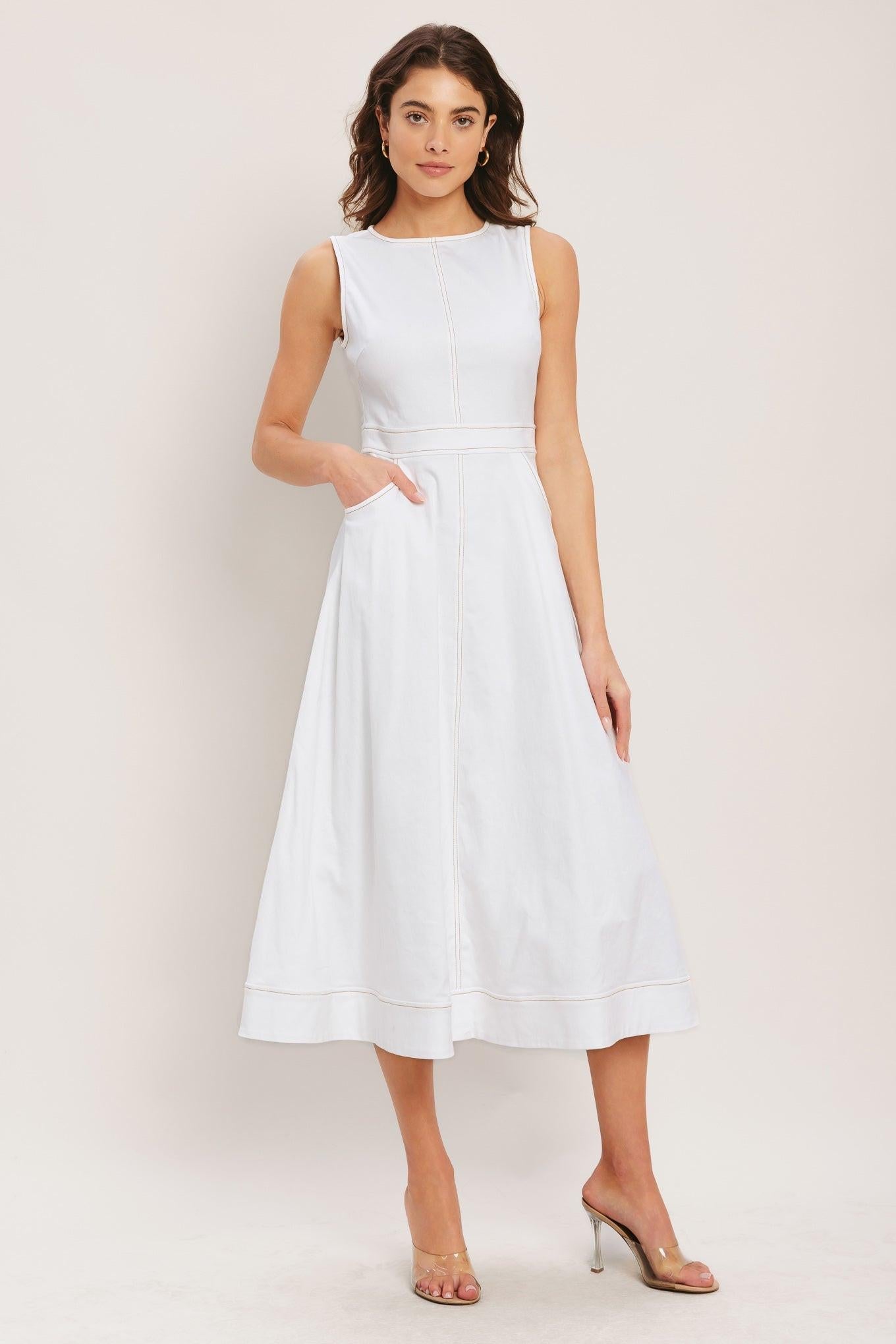 Cloudlight Summer Woven Midi Dress