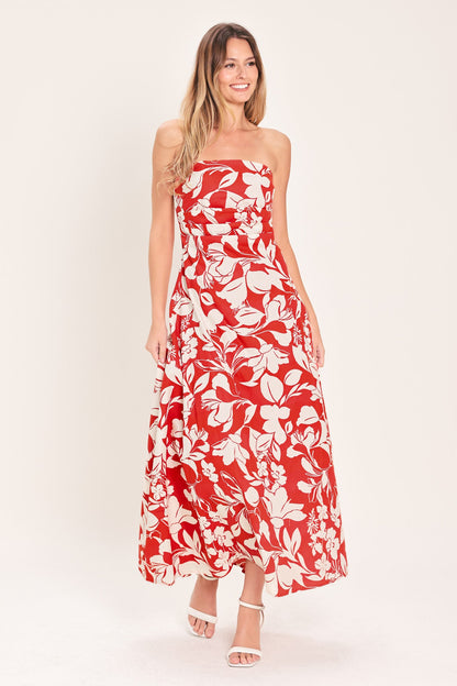 Vibrant Petal Woven Midi Dress