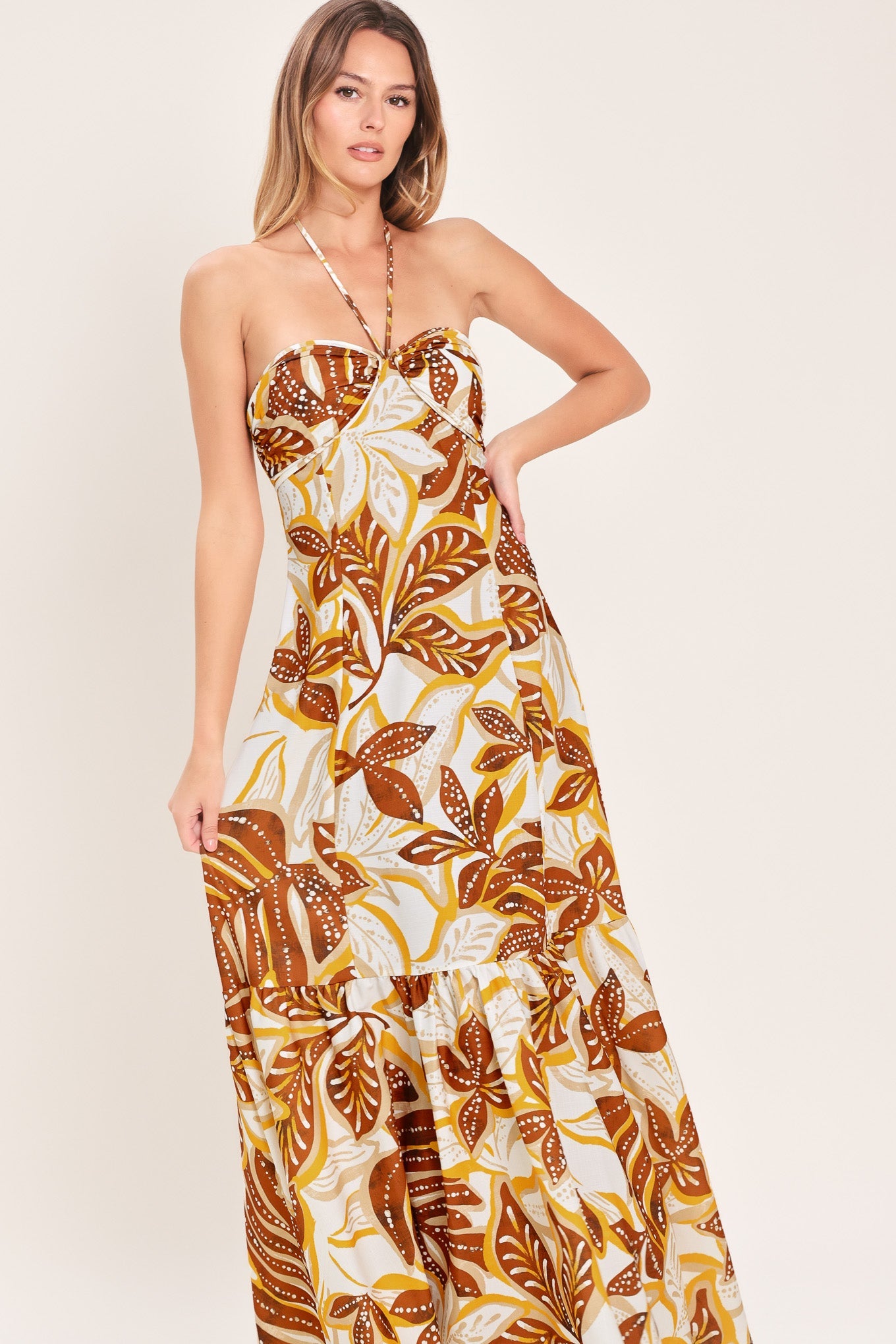 0*3様 Baum und Pferdgarten Amber Dress Amber Palm Paradise Woven Maxi Dress – Zulily