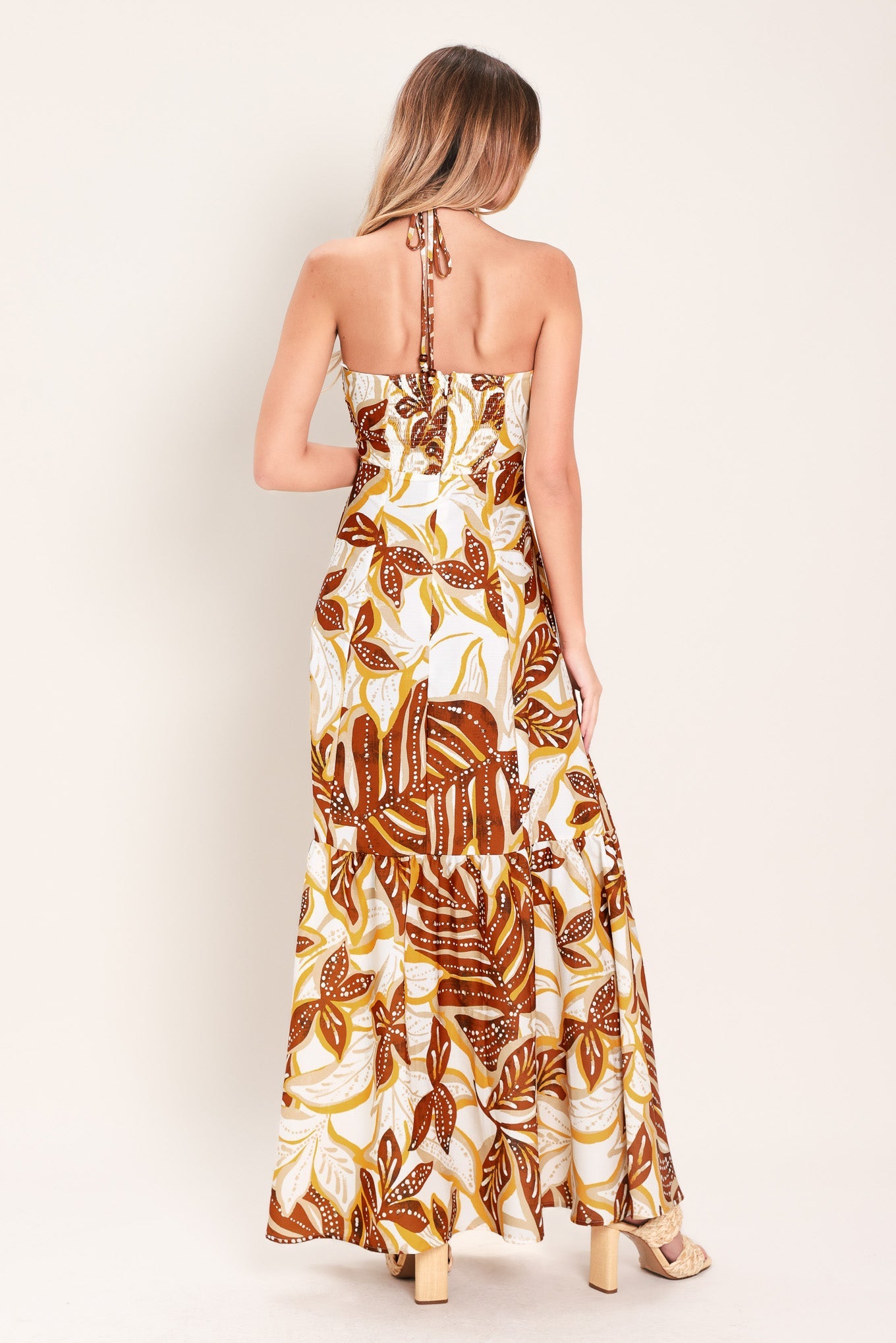Amber Palm Paradise Woven Maxi Dress