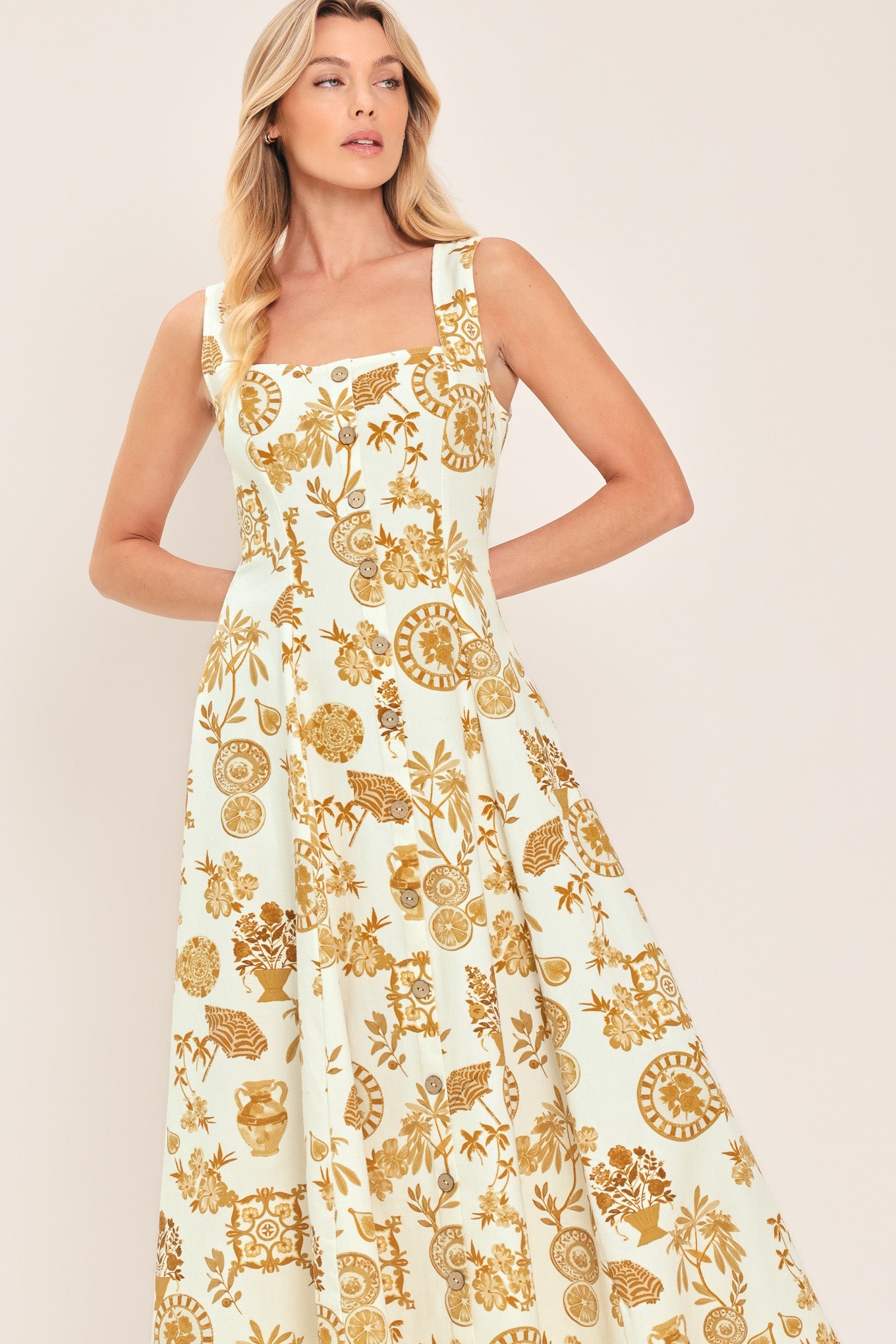 citrus midi dress Citrus Swiss Midi Modest Dress Blue Ditsy / XS *FINAL SALE*