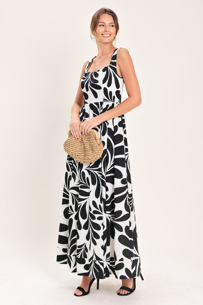 Mono Bloom Woven Maxi Dress
