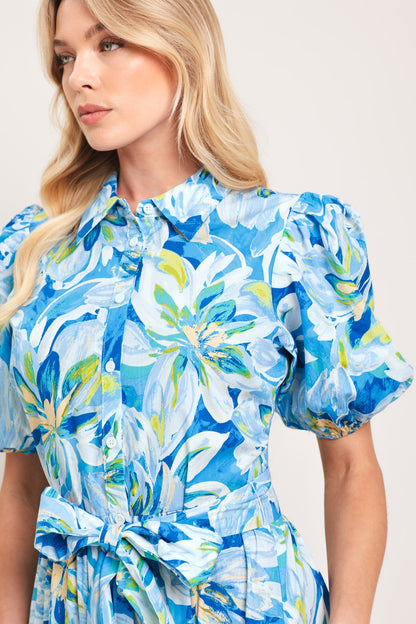 Ocean Garden Woven Midi Dress