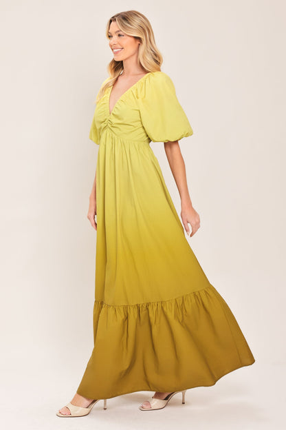 Citrine Garden Woven Maxi Dress