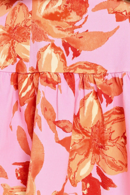 Pink Bloom Woven Mini Dress