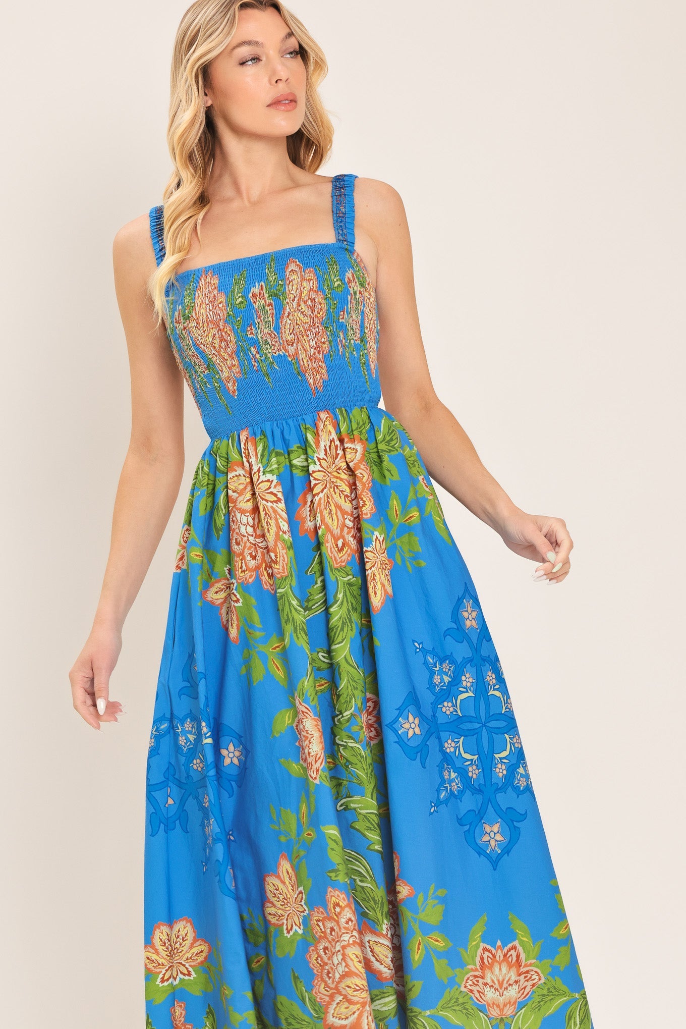 Springtime in Paris Woven Midi Dress