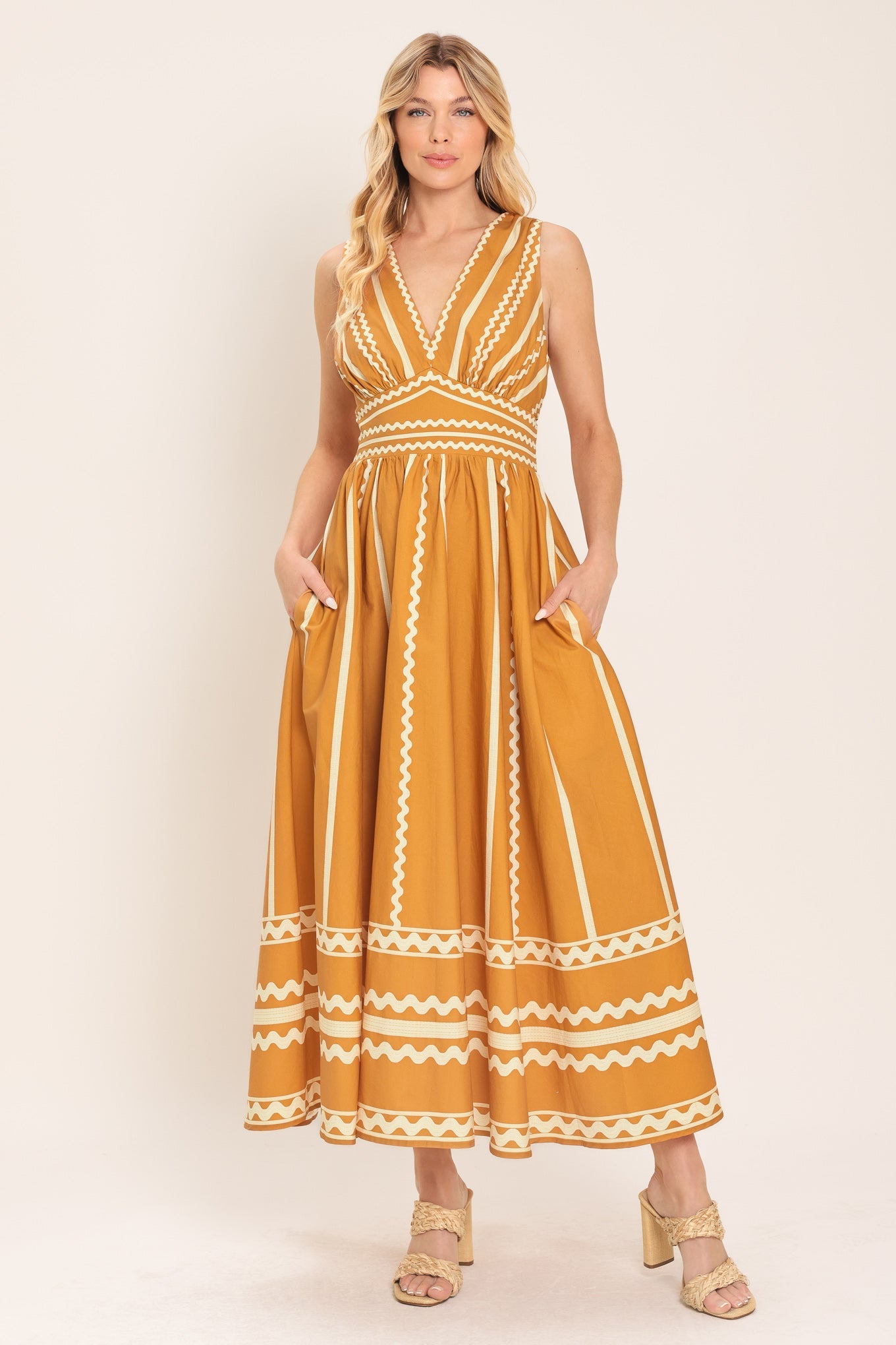 Marigold Dream Woven Midi Dress