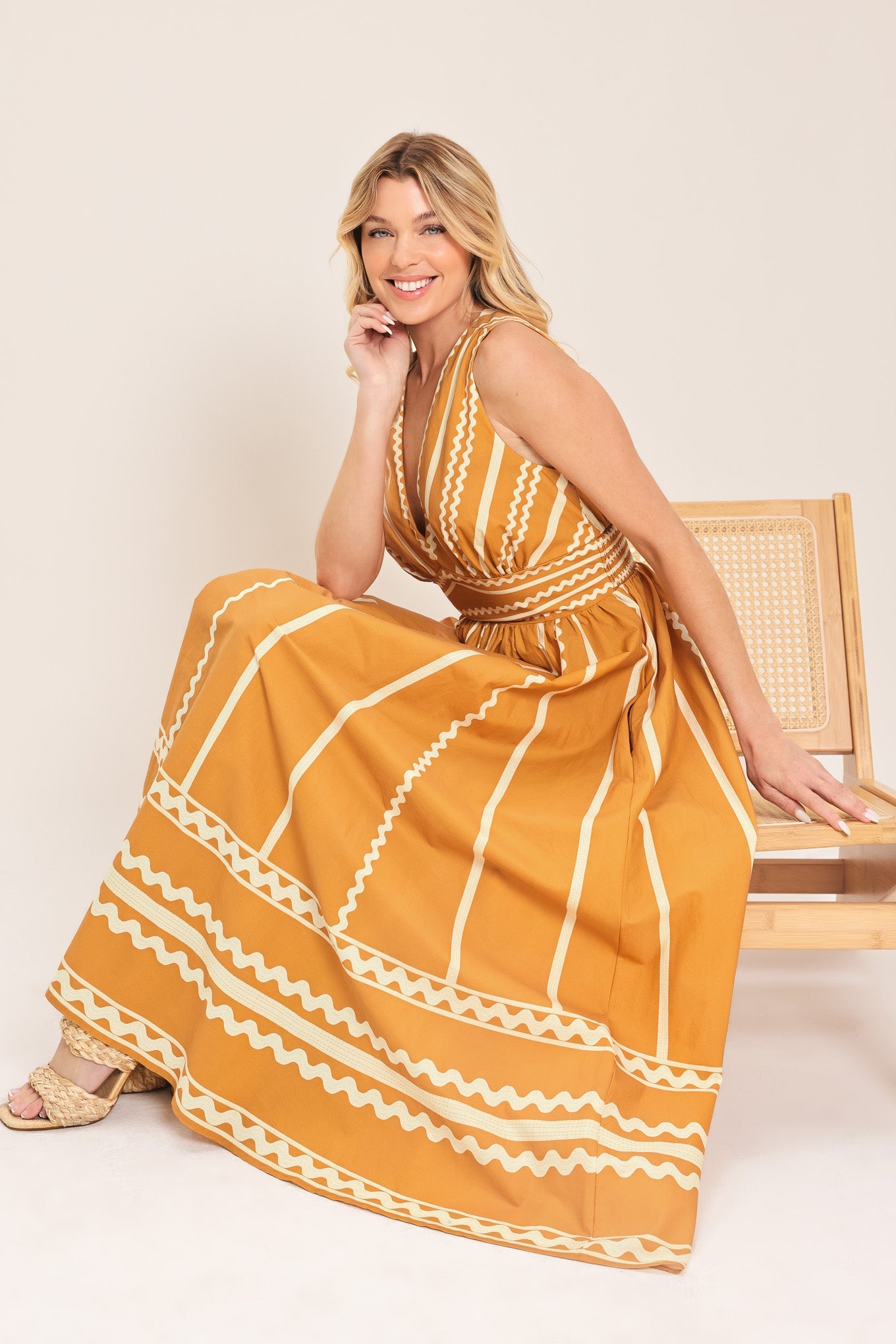 Marigold Dream Woven Midi Dress