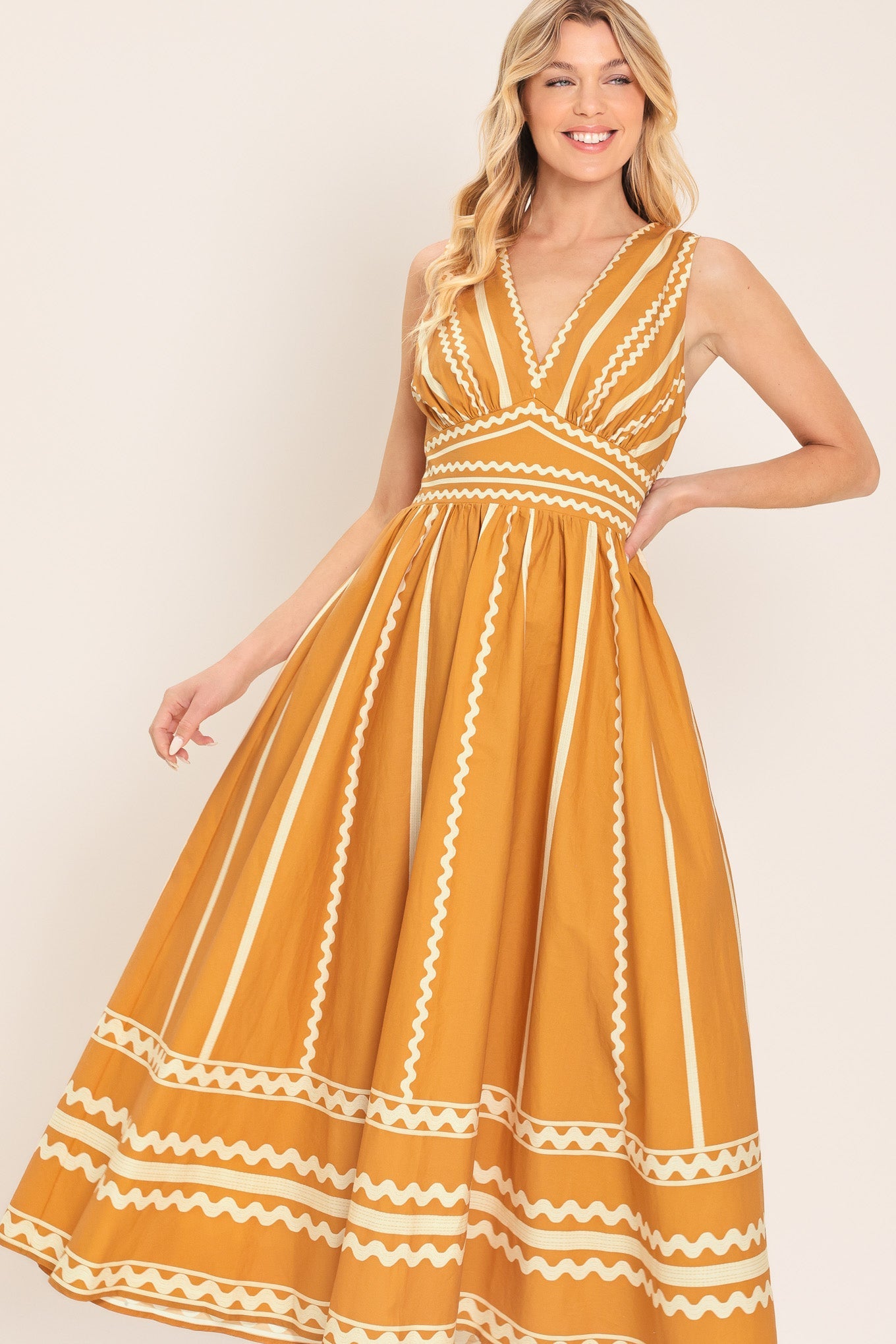 Marigold Dream Woven Midi Dress