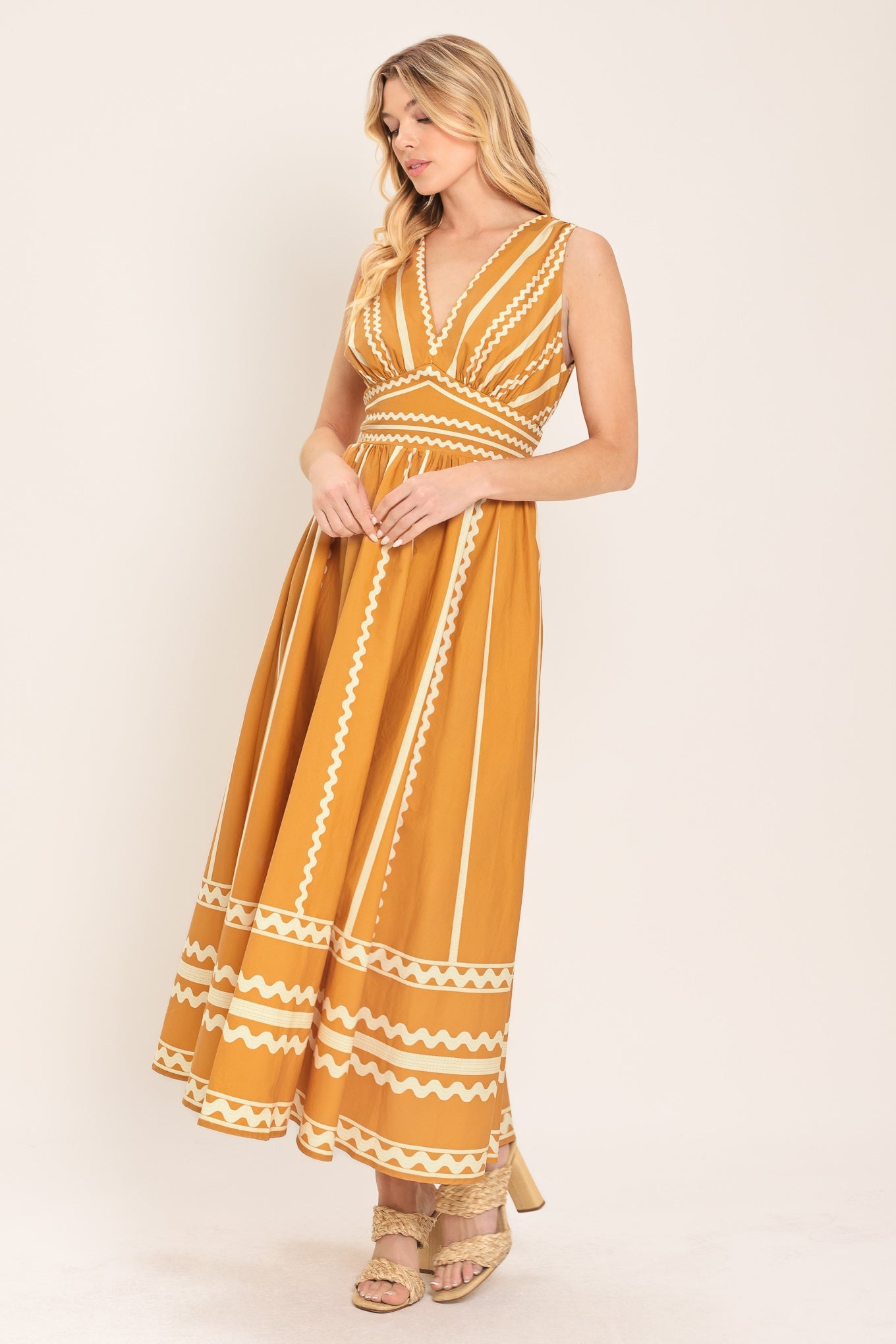Marigold Dream Woven Midi Dress