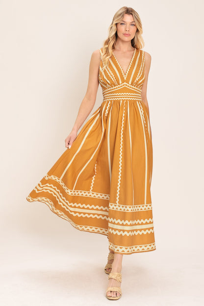 Marigold Dream Woven Midi Dress
