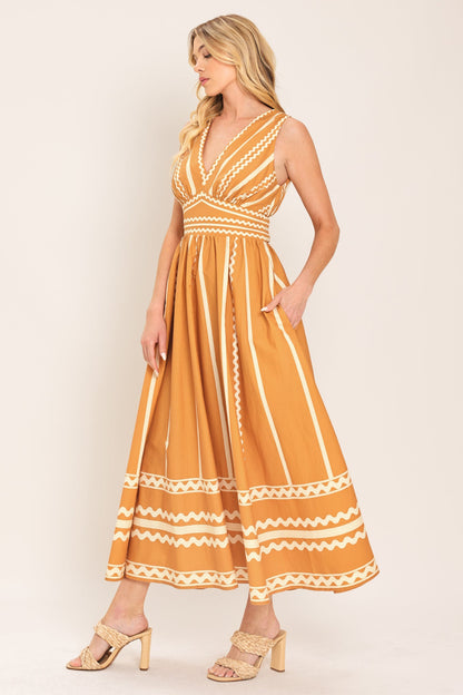 Marigold Dream Woven Midi Dress