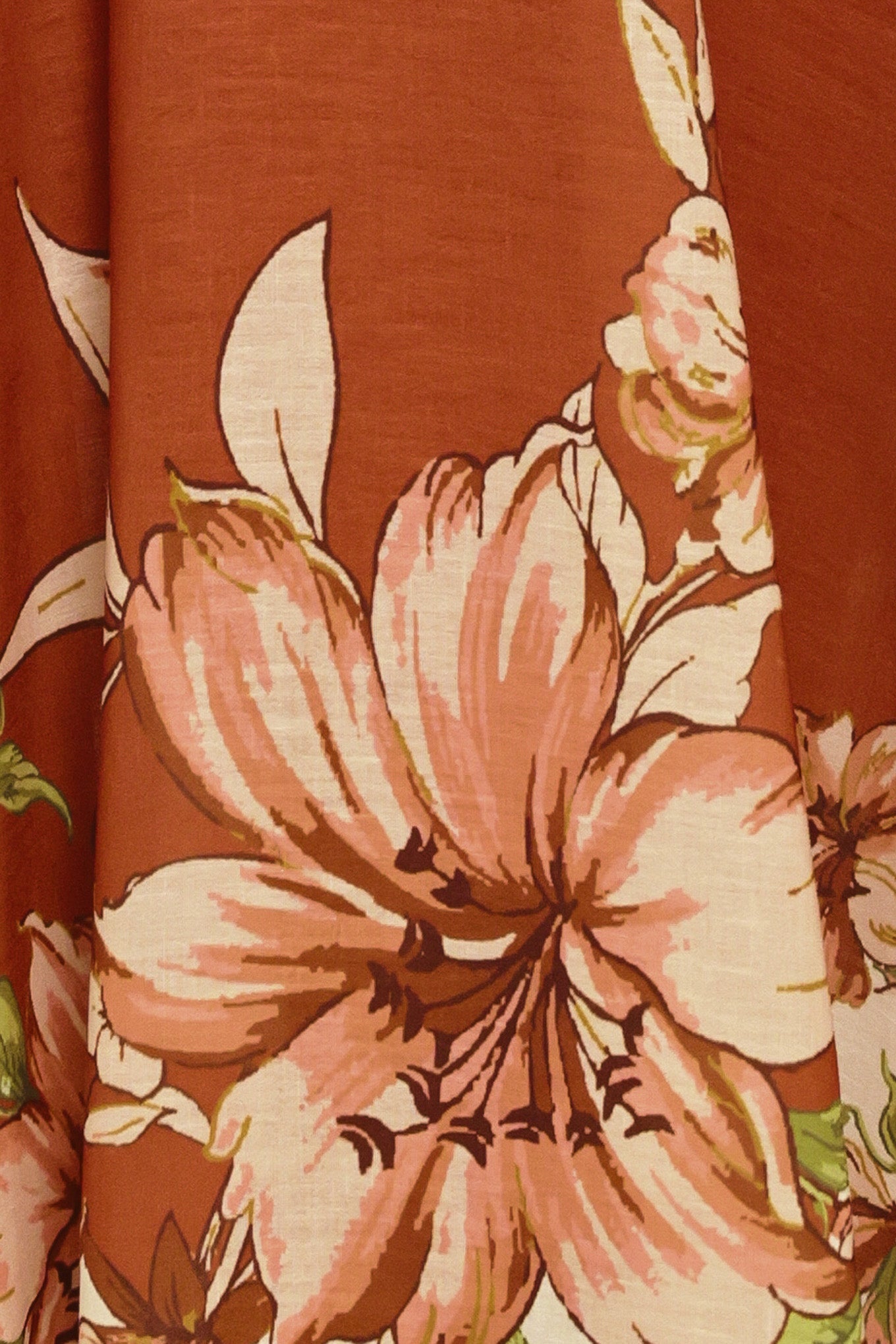 Autumn Petal Woven Midi Dress