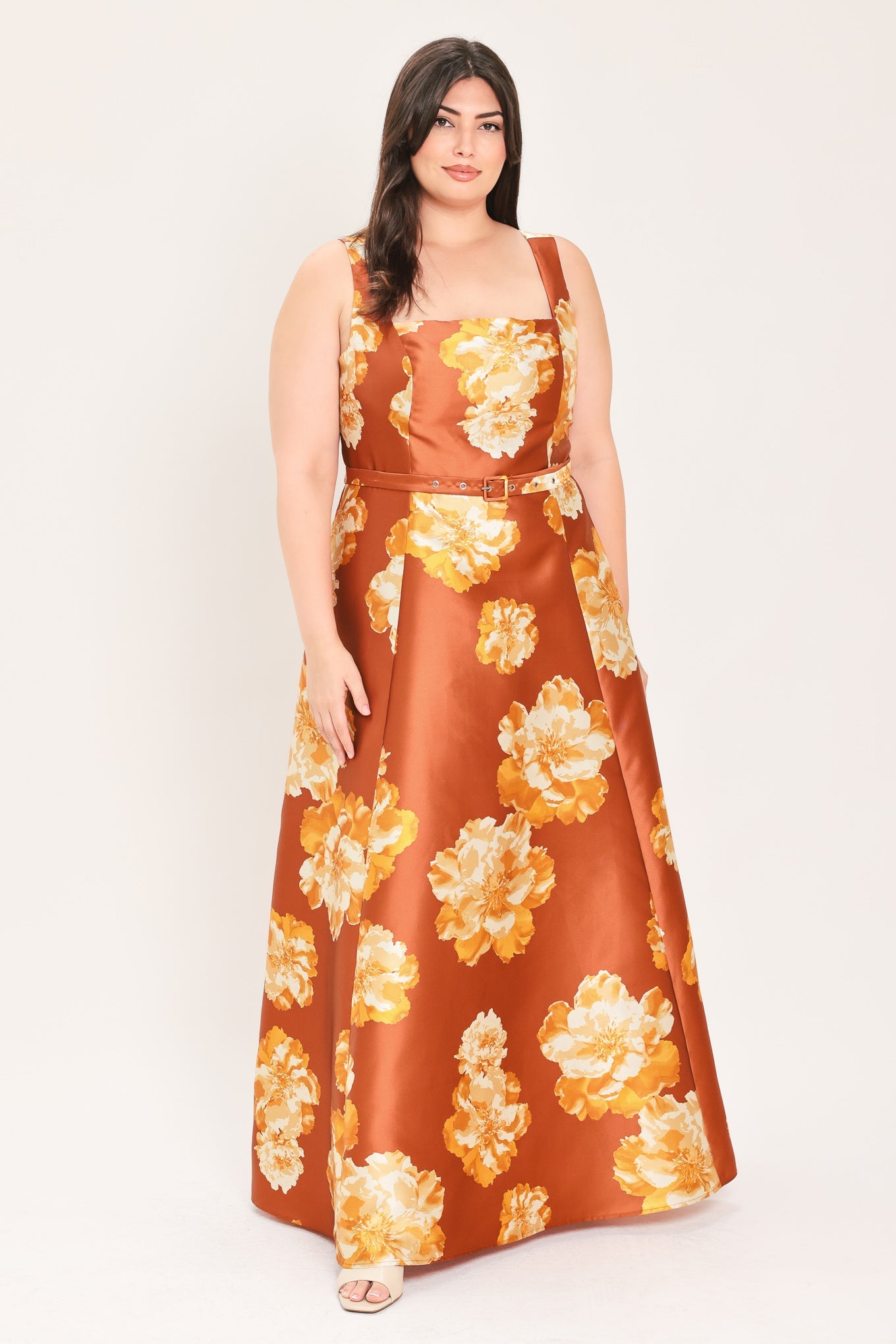 Fireside Floral Reverie Woven Maxi Dress