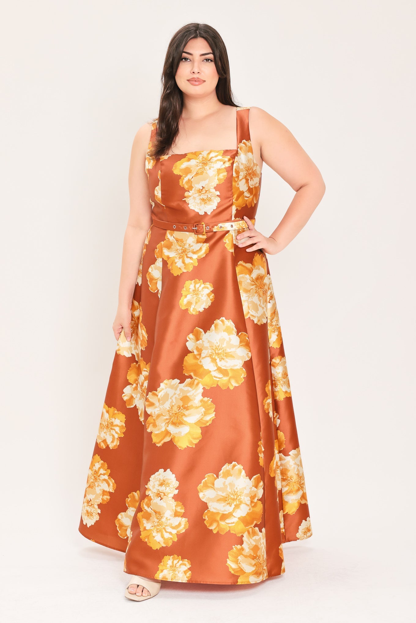 Fireside Floral Reverie Woven Maxi Dress