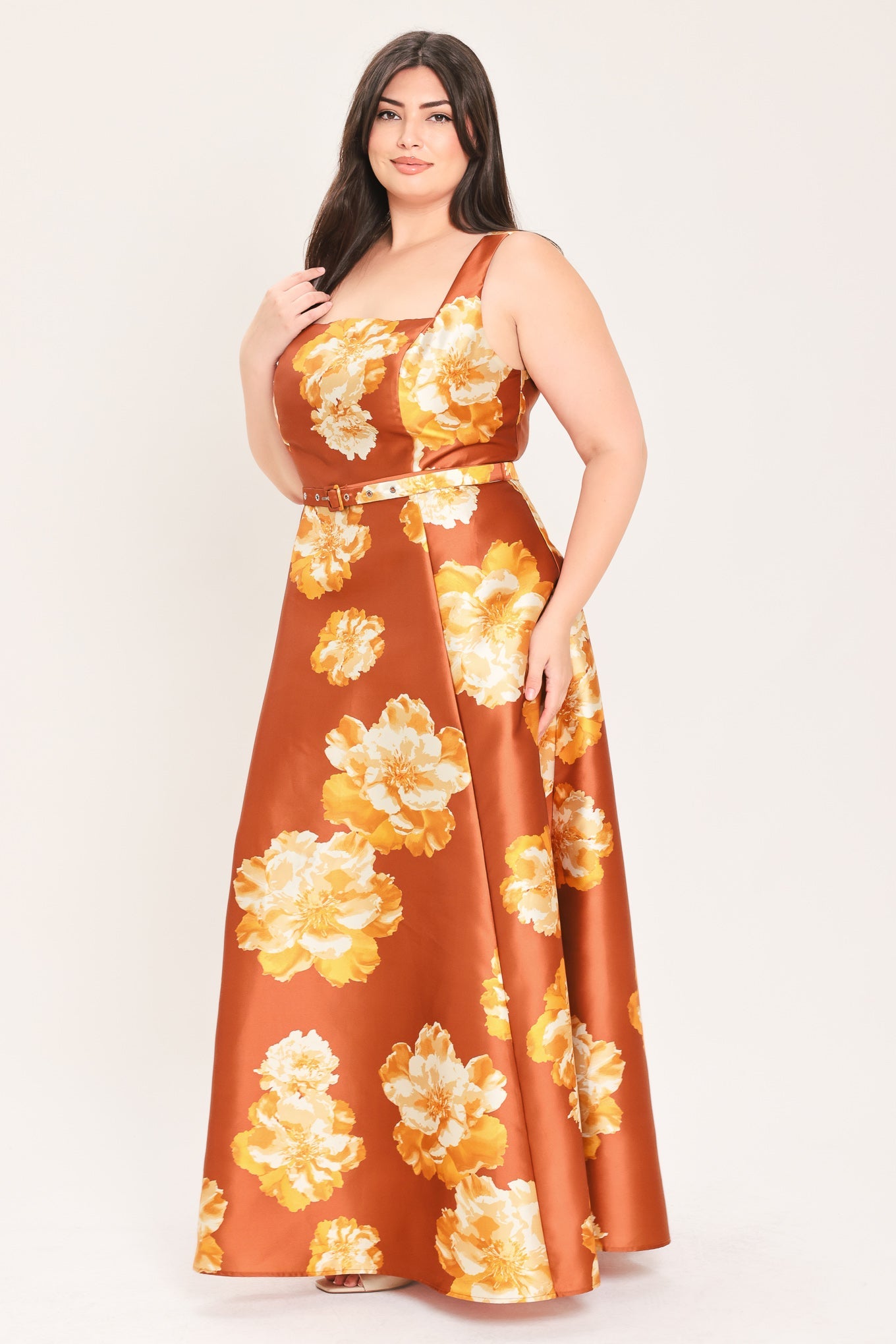 Fireside Floral Reverie Woven Maxi Dress