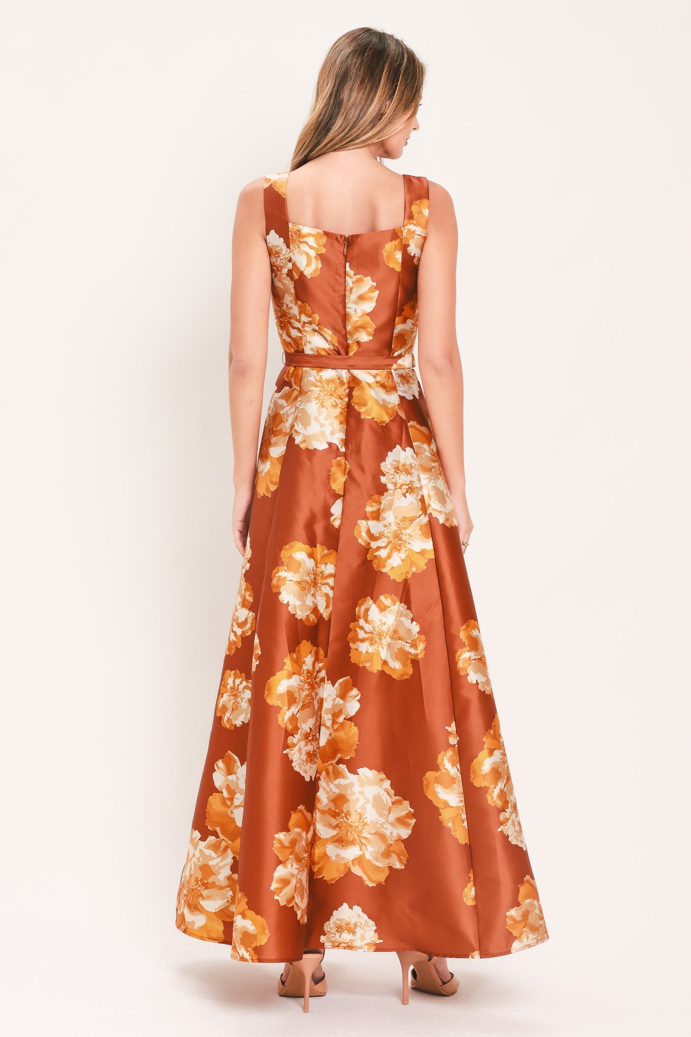 Fireside Floral Reverie Woven Maxi Dress