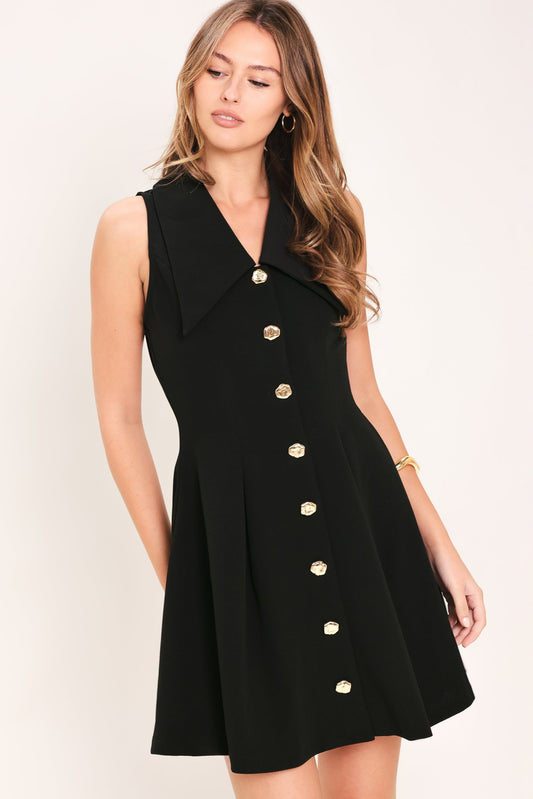 Fifth Avenue Black Woven Mini Dress