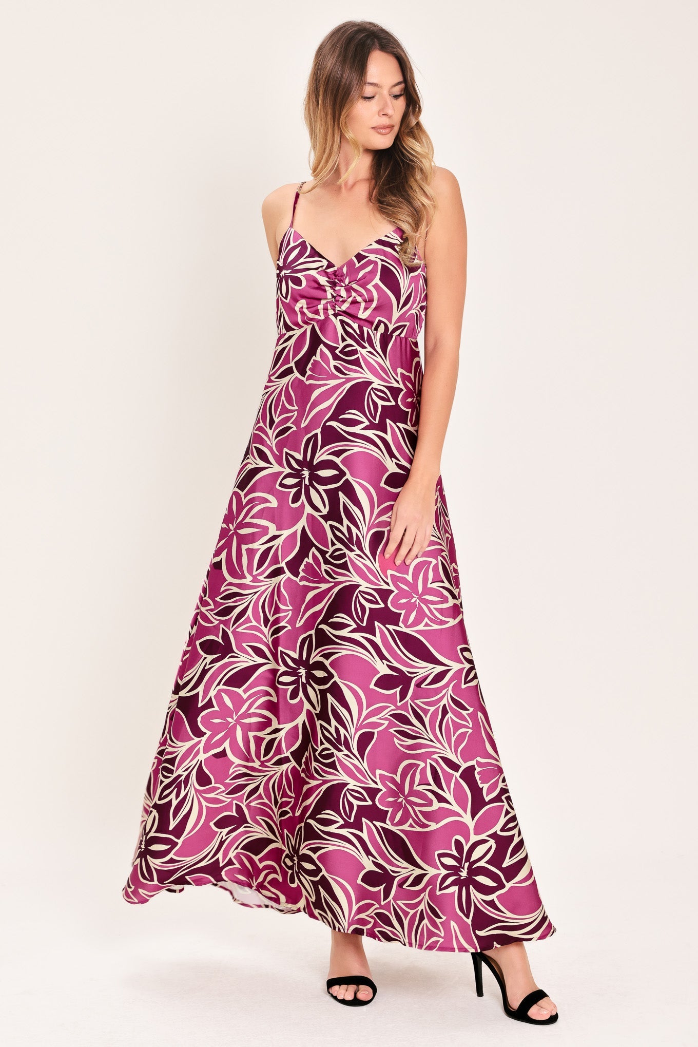 Island Orchid Woven Maxi Dress