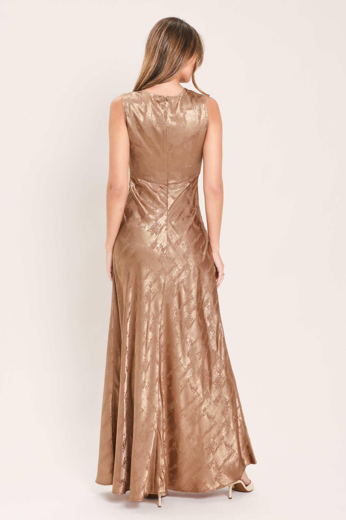Luminous Champagne Kiss Woven Maxi Dress