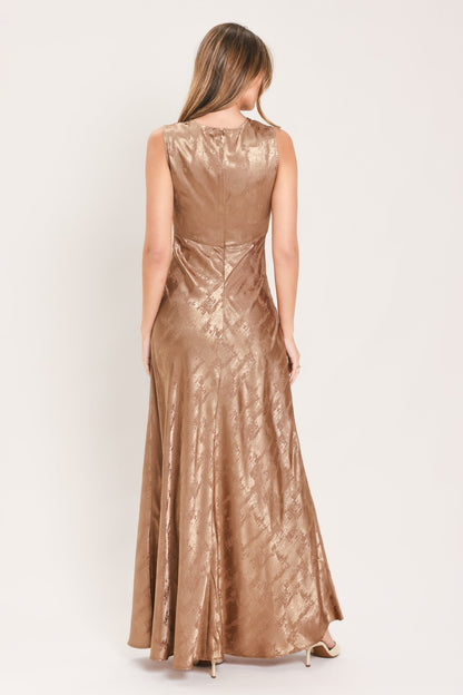 Luminous Champagne Kiss Woven Maxi Dress