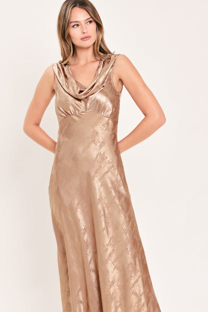 Luminous Champagne Kiss Woven Maxi Dress
