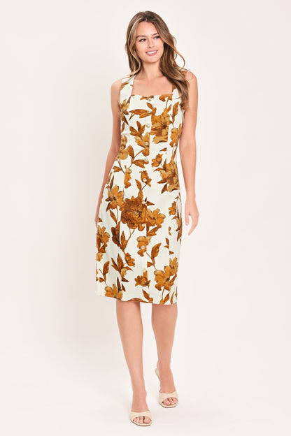 Wild Amber Love Song Woven Midi Dress