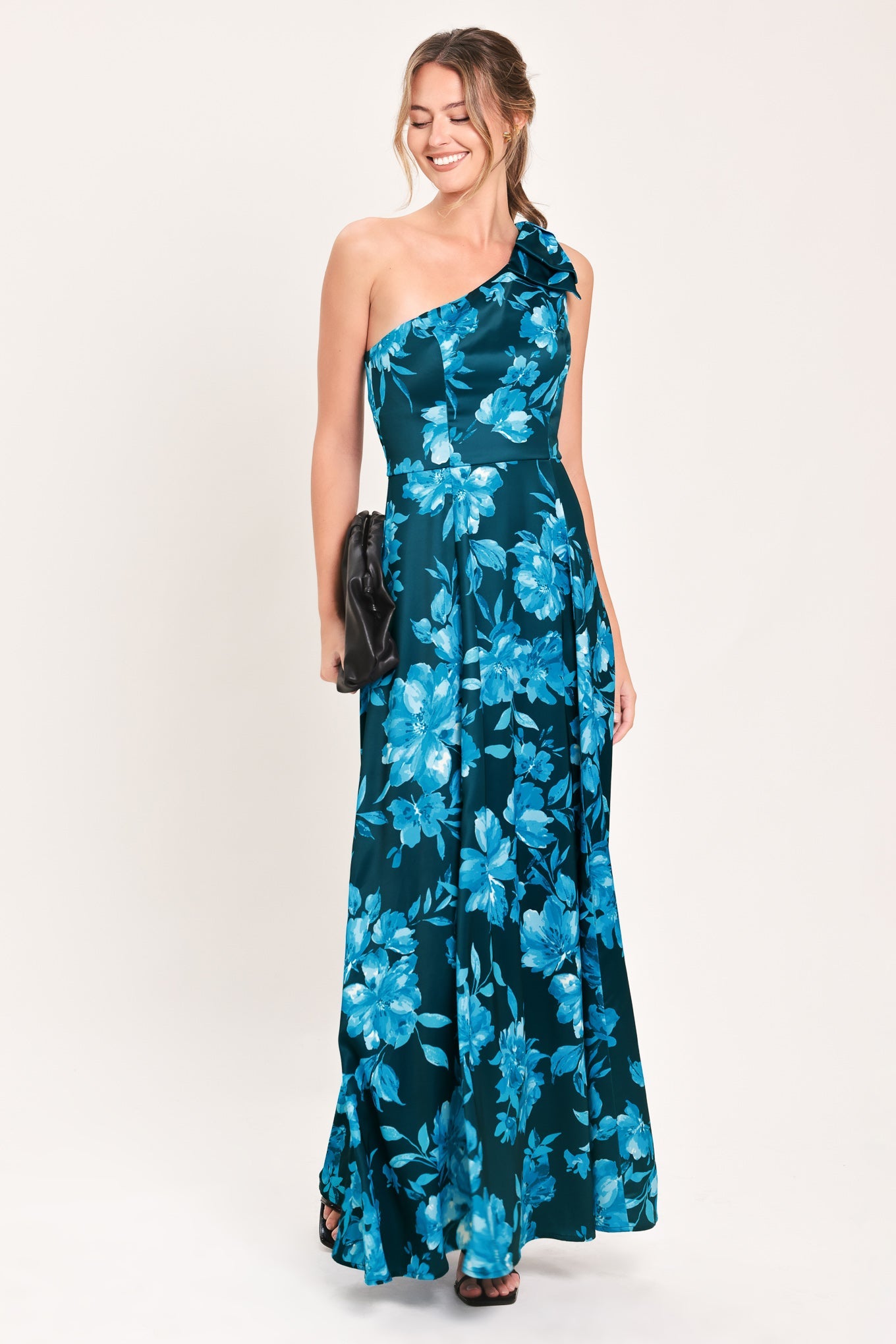Aquamarine Bloom Fantasia Woven Maxi Dress