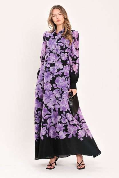 Amethyst Bloom Serenade Woven Maxi Dress