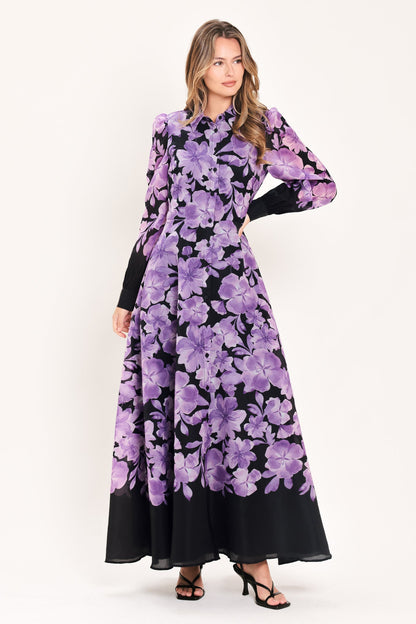 Amethyst Bloom Serenade Woven Maxi Dress
