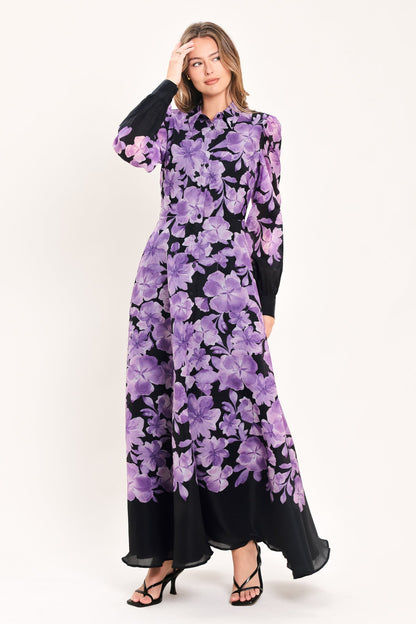 Amethyst Bloom Serenade Woven Maxi Dress