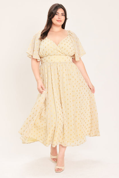 Shimmering Sky Affection Woven Midi Dress