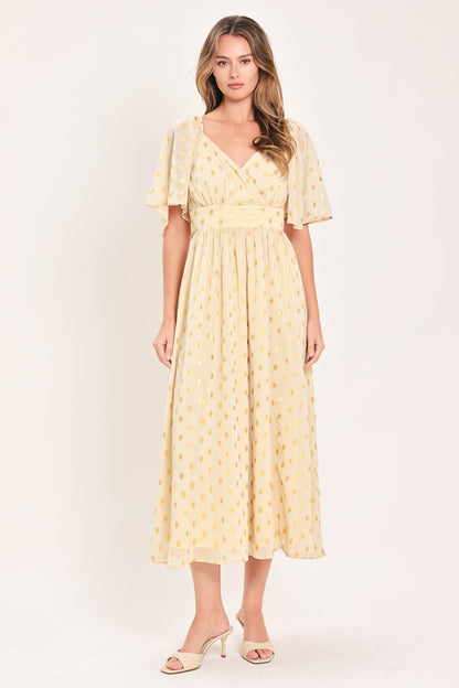 Shimmering Sky Affection Woven Midi Dress