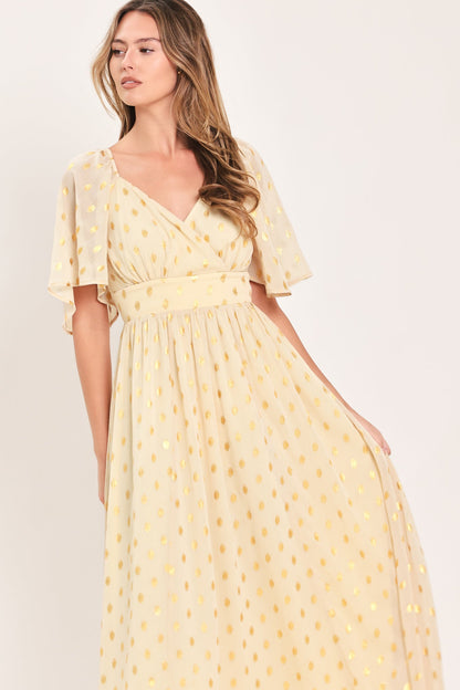 Shimmering Sky Affection Woven Midi Dress