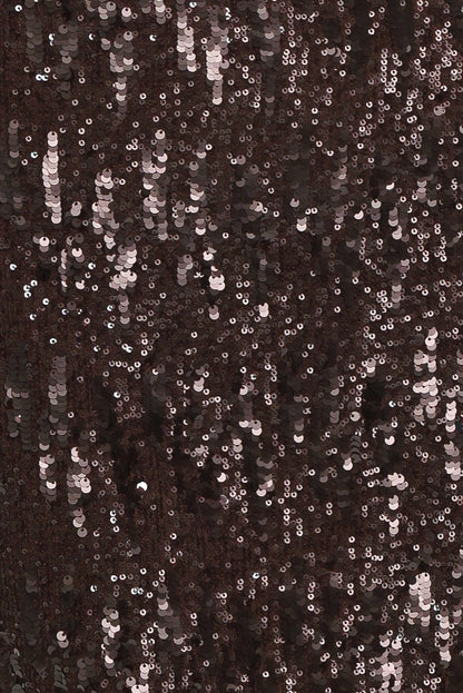 Bronze Afterglow Brown Sequin Slip Midi Dress