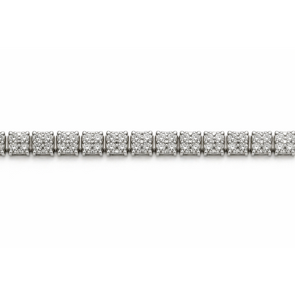 7.3 Ct Round White Topaz Prong Silver Tennis Bracelet