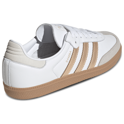[IH9127] Women's adidas Samba OG 'White Wonder Gold Metallic'
