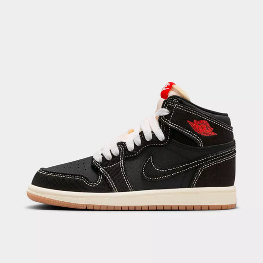 Preschool Air Jordan 1 Retro High OG - Flight Club - Black/Sail-Gum Med Brown