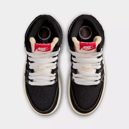 Preschool Air Jordan 1 Retro High OG - Flight Club - Black/Sail-Gum Med Brown