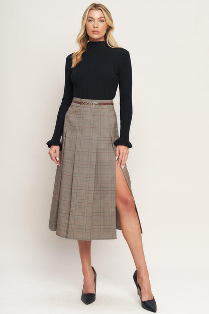 British Trace Woven Midi Skirt