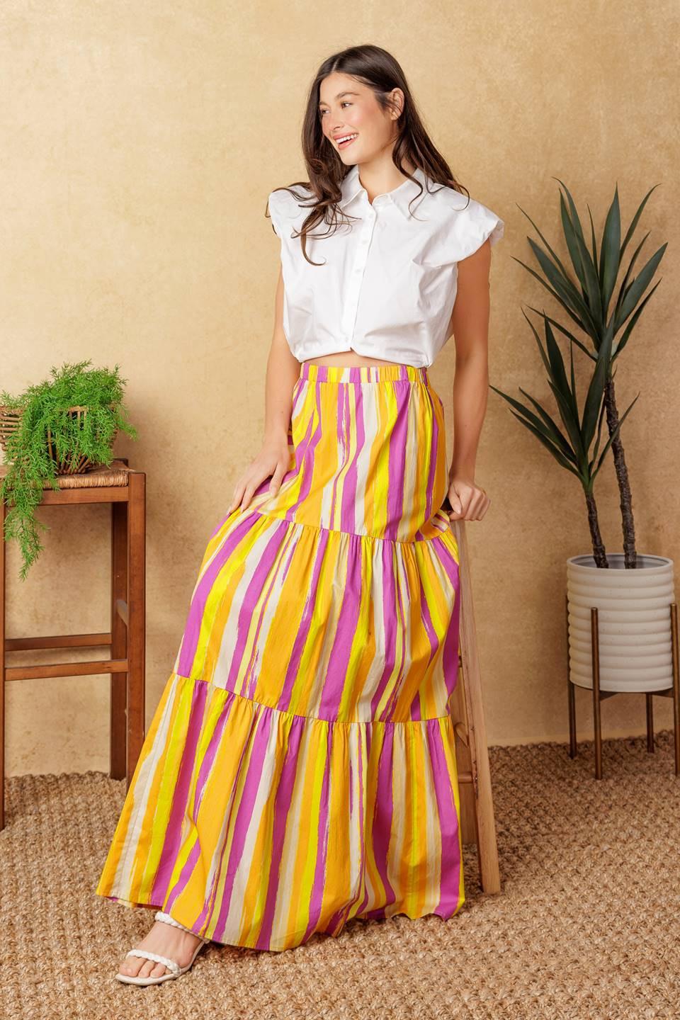 Light up My Life Poplin Maxi Skirt